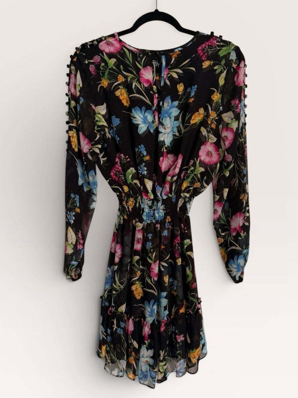 Misa Los Angeles Callae Floral Mini Dress Black Size S $440 SLEEVE porn :) - Picture 6 of 10